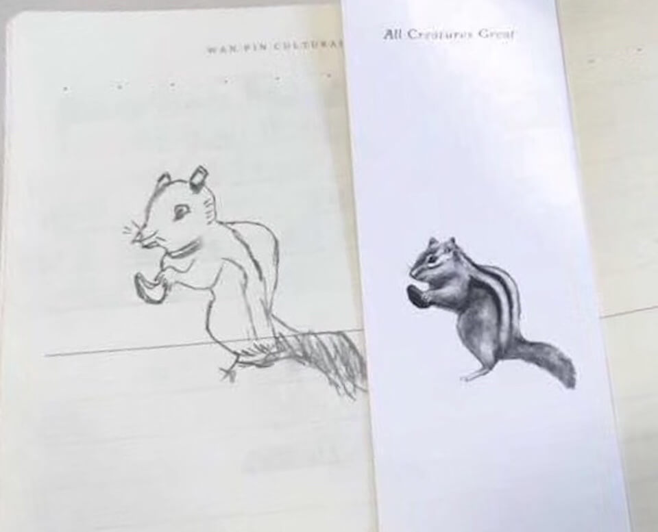 猫子画的松鼠